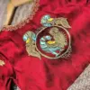 Exclusive Tanjore Art Peacock Blouse in Red Raw Silk Premium Bridal Masterpiece