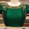 Eye-Catching Bottle Green Boat Neck Blouse with Maggam Work Budget-Friendly Fashion