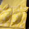 Graceful Yellow Maggam Work Blouse with Floral Detailing Made-to-Order Best Deal Online