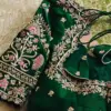 Green Designer Maggam Work Blouse Custom-Fit Perfection for Every Bride