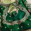 Green Designer Maggam Work Blouse Custom-Fit Perfection for Every Bride