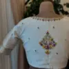 Half White Traditional Maggam Work Blouse Handcrafted Beauty in Custom Sizes