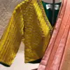 Handcrafted Mustard Yellow Bridal Maggam Blouse Trending Design Custom Sizes Great Deal