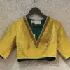 Handcrafted Mustard Yellow Bridal Maggam Blouse Trending Design Custom Sizes Great Deal