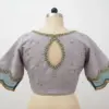 Latest Grey Maggam Cutwork Blouse Design Premium Look at Affordable Price