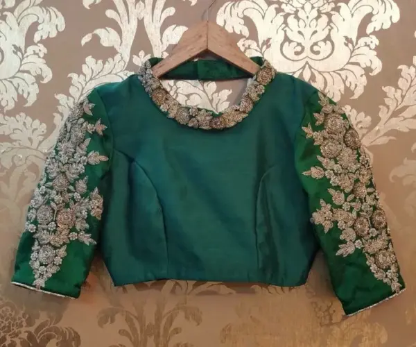 Luxury Bottle Green Maggam Work Blouse Party Wear Elegance Under ₹4999 Custom Sizes Available