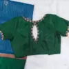 Luxury Bottle Green Maggam Work Blouse Short Sleeves Custom Sizes at Best Price