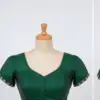 Luxury Bottle Green Maggam Work Blouse Short Sleeves Custom Sizes at Best Price