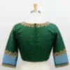 Luxury Bottle Green Net Sleeves Maggam Work Blouse Custom Sizes Available at Best Price