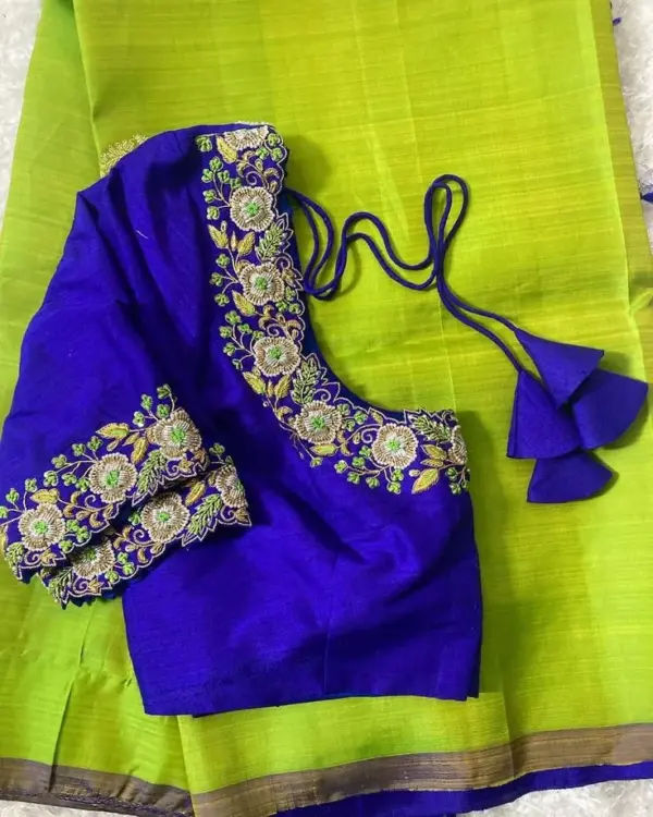 Luxury Dark Blue Bridal Wear Blouse Custom Maggam Work Affordable Price