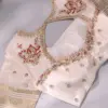 Luxury Half White Bridal Maggam Work Blouse Custom Sizes, Top Trending Design Budget-Friendly