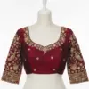 Majestic Deep Red Peacock Maggam Work Blouse Grand Royal Look in Budget | Custom Sizes Available
