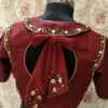 Maroon Collar Neck Handcrafted Maggam Work Blouse Designer Look at Best Price