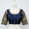 Navy Blue Designer Maggam Work Blouse Tailor-Fit Elegant Yet Budget-Friendly