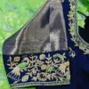 Navy Blue Designer Maggam Work Blouse Tailor-Fit Elegant Yet Budget-Friendly