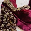 Opulent Maroon Velvet Bridal Blouse Traditional Maggam Craft Best Price & Fast Dispatch