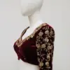 Opulent Maroon Velvet Bridal Blouse Traditional Maggam Craft Best Price & Fast Dispatch