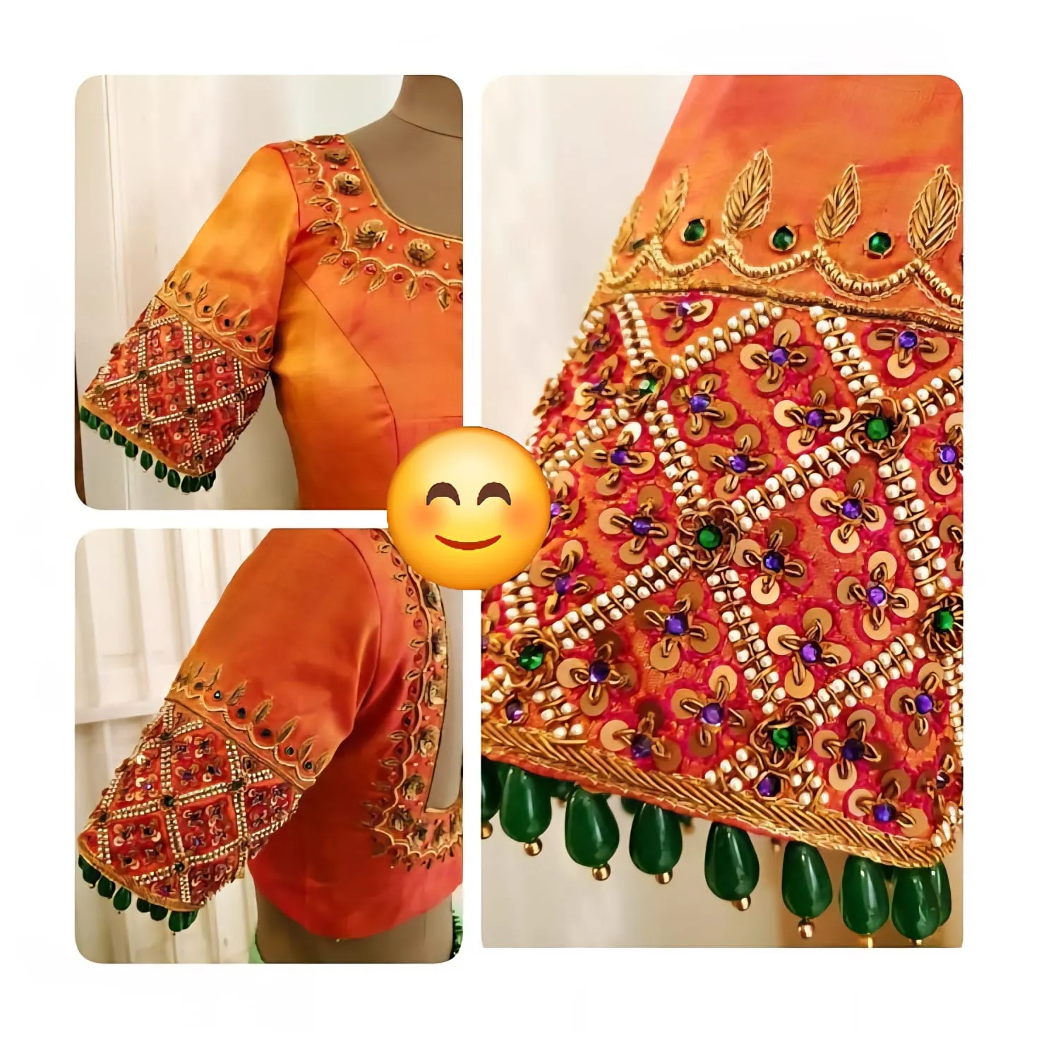 Orange Bridal Maggam Work Blouse Trending Royal Design at Best Price Custom Sizes Available
