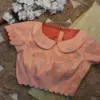 Peach Silver Maggam Work Blouse Elegant Collar Neck Design Premium Quality at Affordable Price