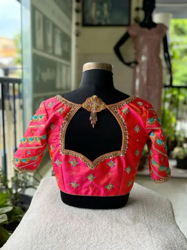 Pink Wedding Grand Maggam Work Blouse Luxury Bridal Design at Best Price Custom Sizes Available