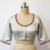 Premium Half White Maggam Embroidery Blouse Custom Fit Budget-Friendly