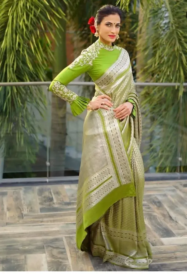 Premium Pista Green Maggam Work Party Blouse Full Sleeve Designer Look Budget-Friendly Under 5K