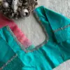 Premium Sky Blue Maggam Work Blouse at Affordable Price Tailored Fit Available