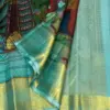 Pure Gold Zari Kanchipuram Handloom Saree | Laser Kalamkari on Pure Silk with Authentic Oil Colours