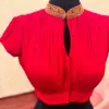 Red Collar Neck Wedding Maggam Work Blouse Luxury Bridal Design at Best Price Custom Sizes Available