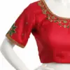 Red High-Neck Maggam Blouse Elegant Partywear Budget Price with Custom Stitching