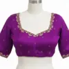 Royal Purple Maggam Blouse Intricate Handwork Perfect Fit Best Price Guaranteed
