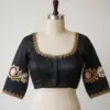 Traditional Black Tanjore Elephant Maggam Work Blouse Custom-Made Elegance