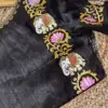 Traditional Black Tanjore Elephant Maggam Work Blouse Custom-Made Elegance