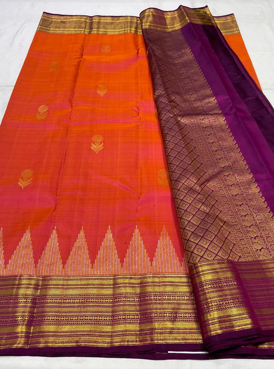 Traditional Kanchipuram Handloom Pure Silk Pattu Saree  2G++ Zari Weave Certified Silk Mark Original - Image 4
