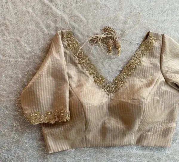 Trending Gold Maggam Work Blouse Party Wear Luxury Design at Best Price Custom Sizes Available