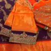 Vibrant Orange Bridal Maggam Work Blouse Top Wedding Design, Tailored in Custom Sizes, Budget-Friendly