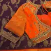 Vibrant Orange Bridal Maggam Work Blouse Top Wedding Design, Tailored in Custom Sizes, Budget-Friendly