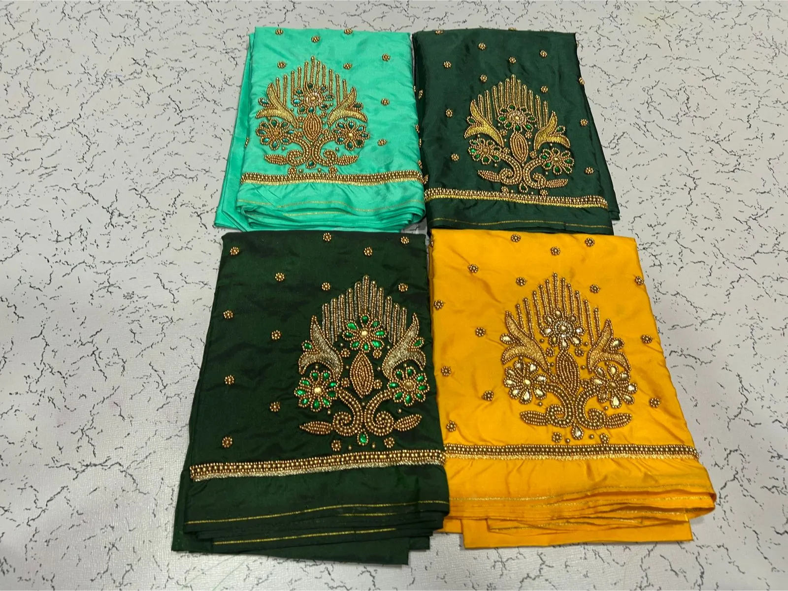 Budget Premium Bottle Green Floral Aari Work Blouse Shop Trendy Ethnic Wear Online - Image 2