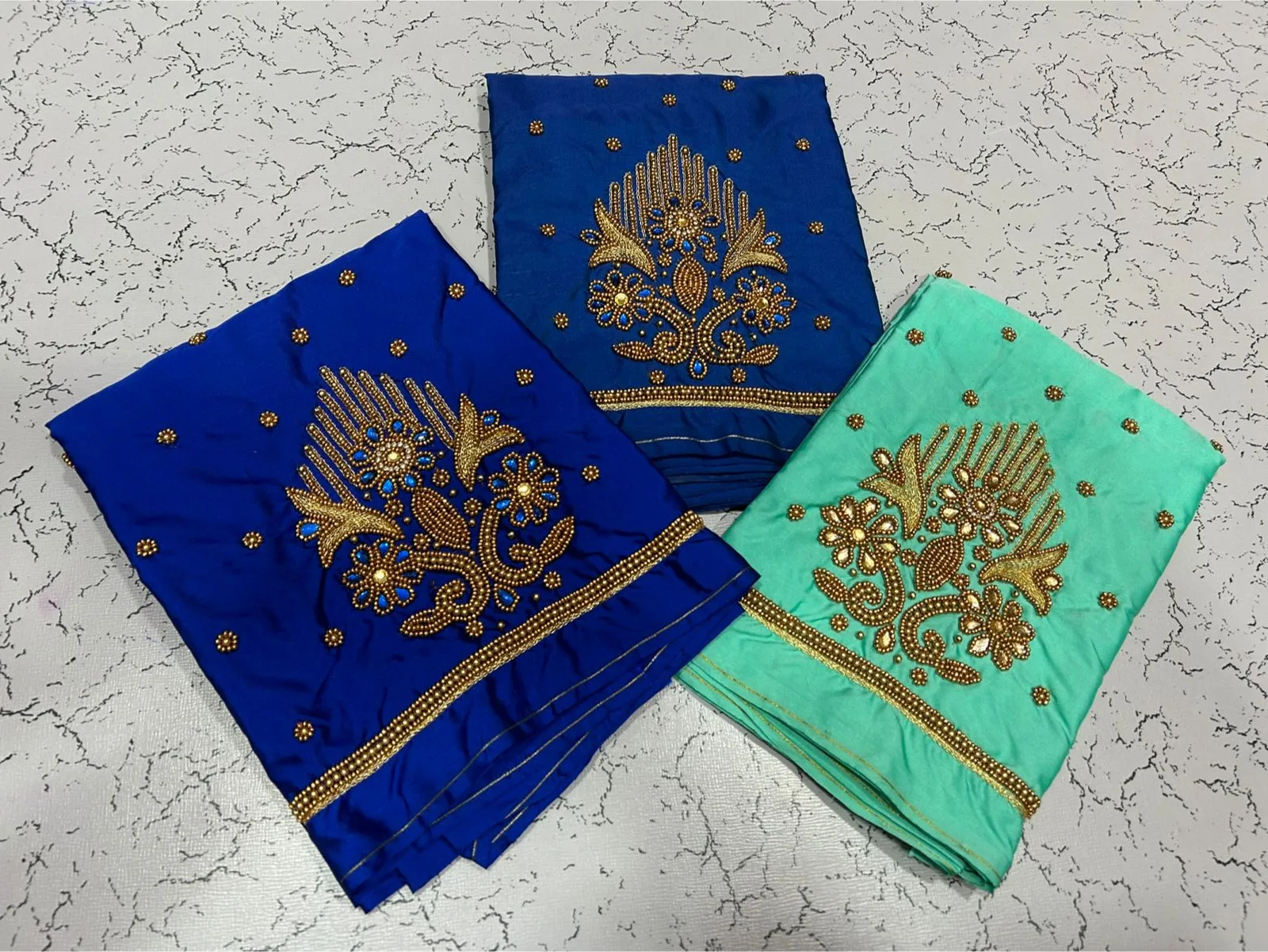 Budget Premium Bottle Green Floral Aari Work Blouse Shop Trendy Ethnic Wear Online - Image 5