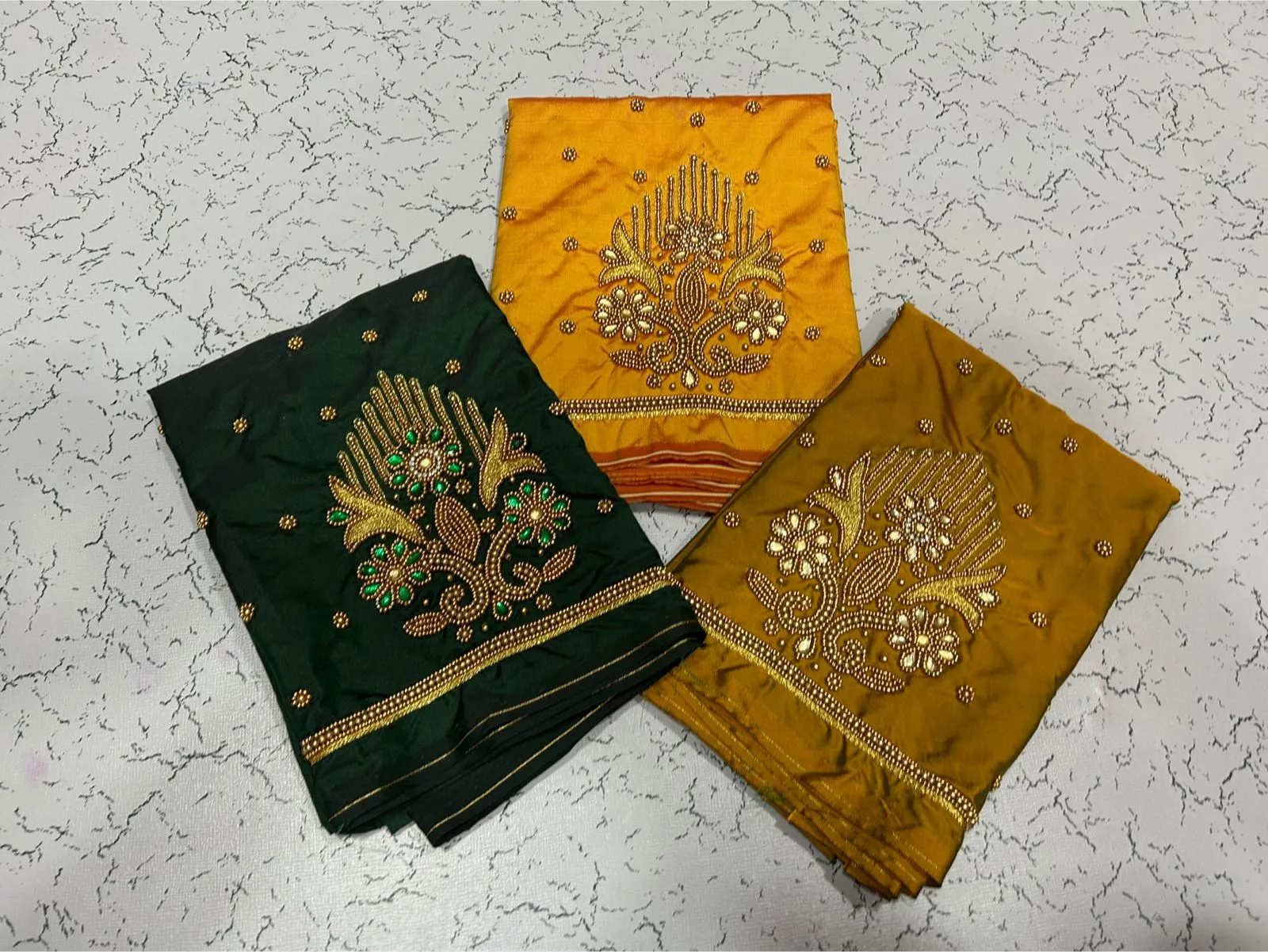 Budget Premium Bottle Green Floral Aari Work Blouse Shop Trendy Ethnic Wear Online - Image 6