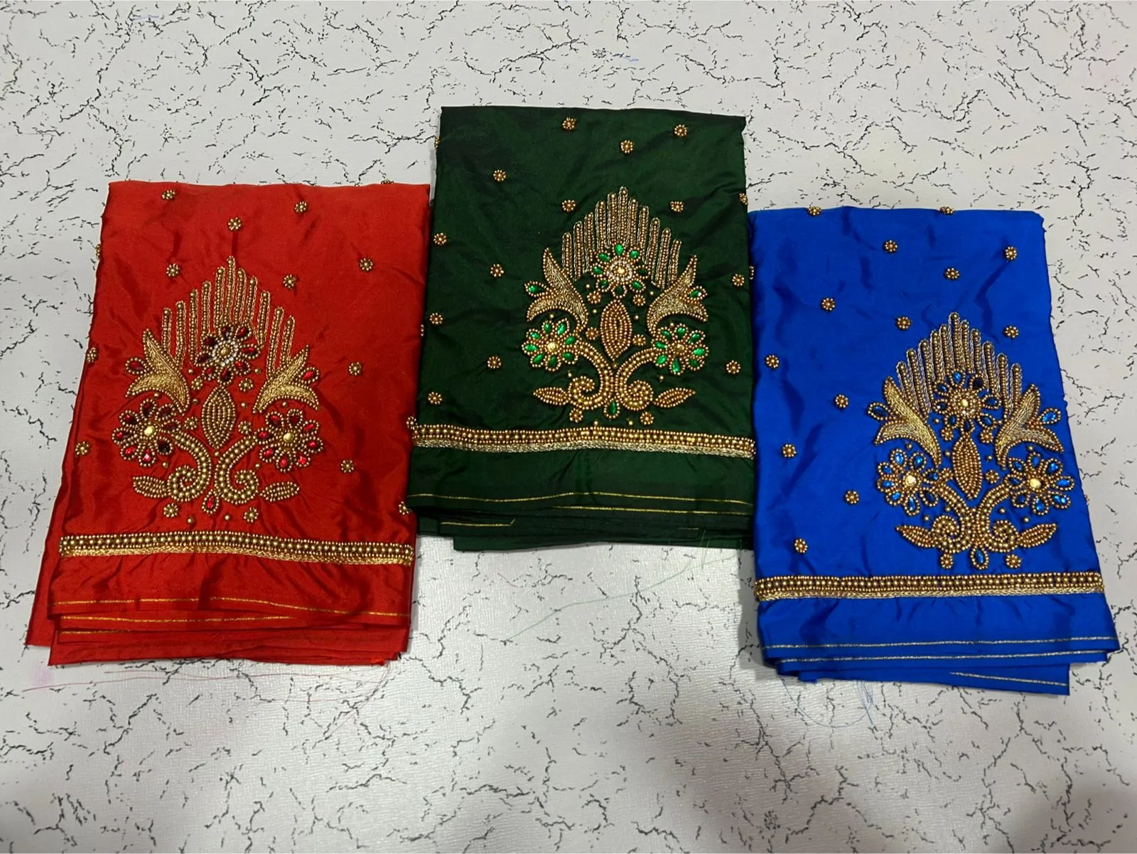 Budget Premium Bottle Green Floral Aari Work Blouse Shop Trendy Ethnic Wear Online - Image 7