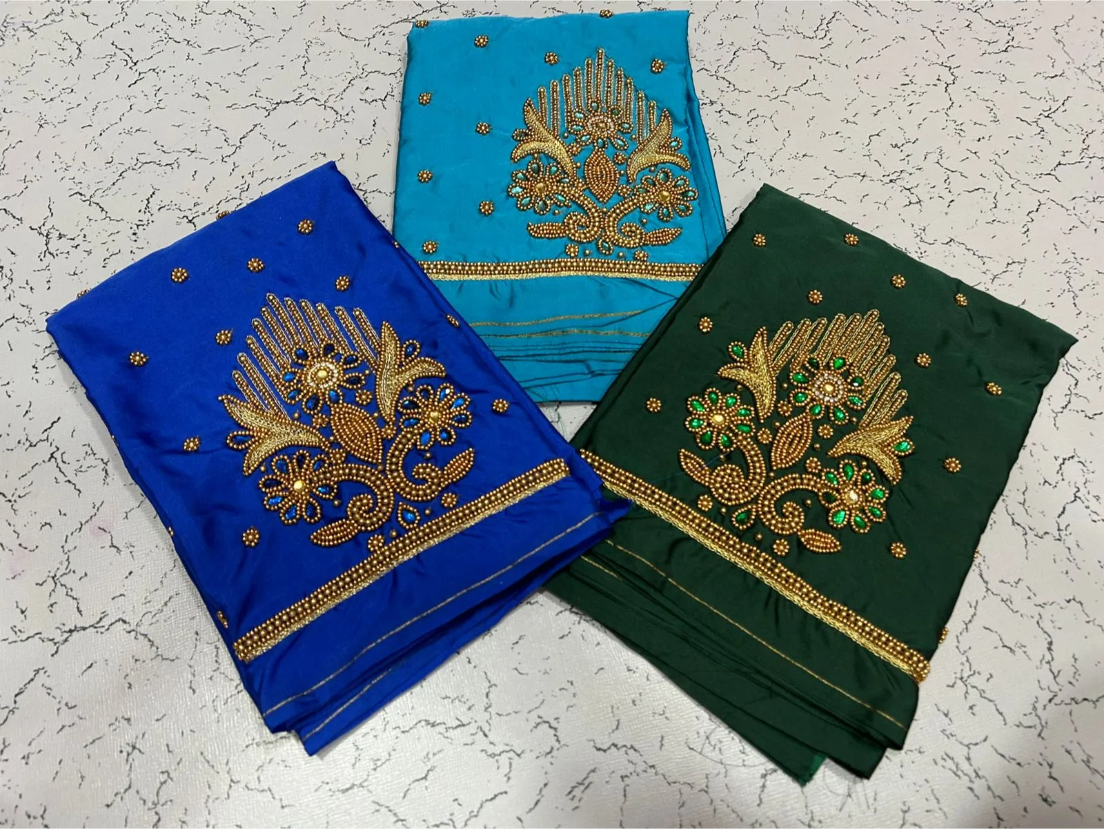 Budget Premium Bottle Green Floral Aari Work Blouse Shop Trendy Ethnic Wear Online - Image 9