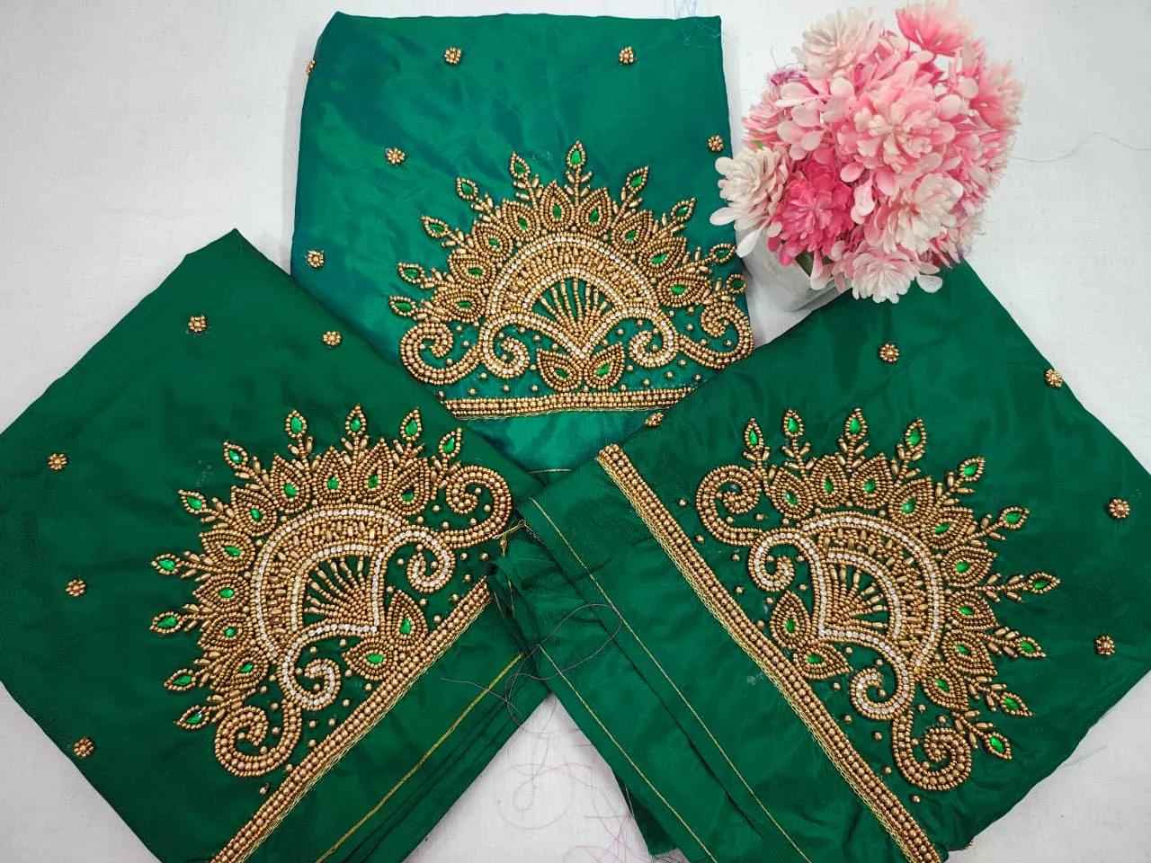 BudgetFriendly Aari Work Blouse Online Stunning Royal Blue Peacock Feather Design - Image 3