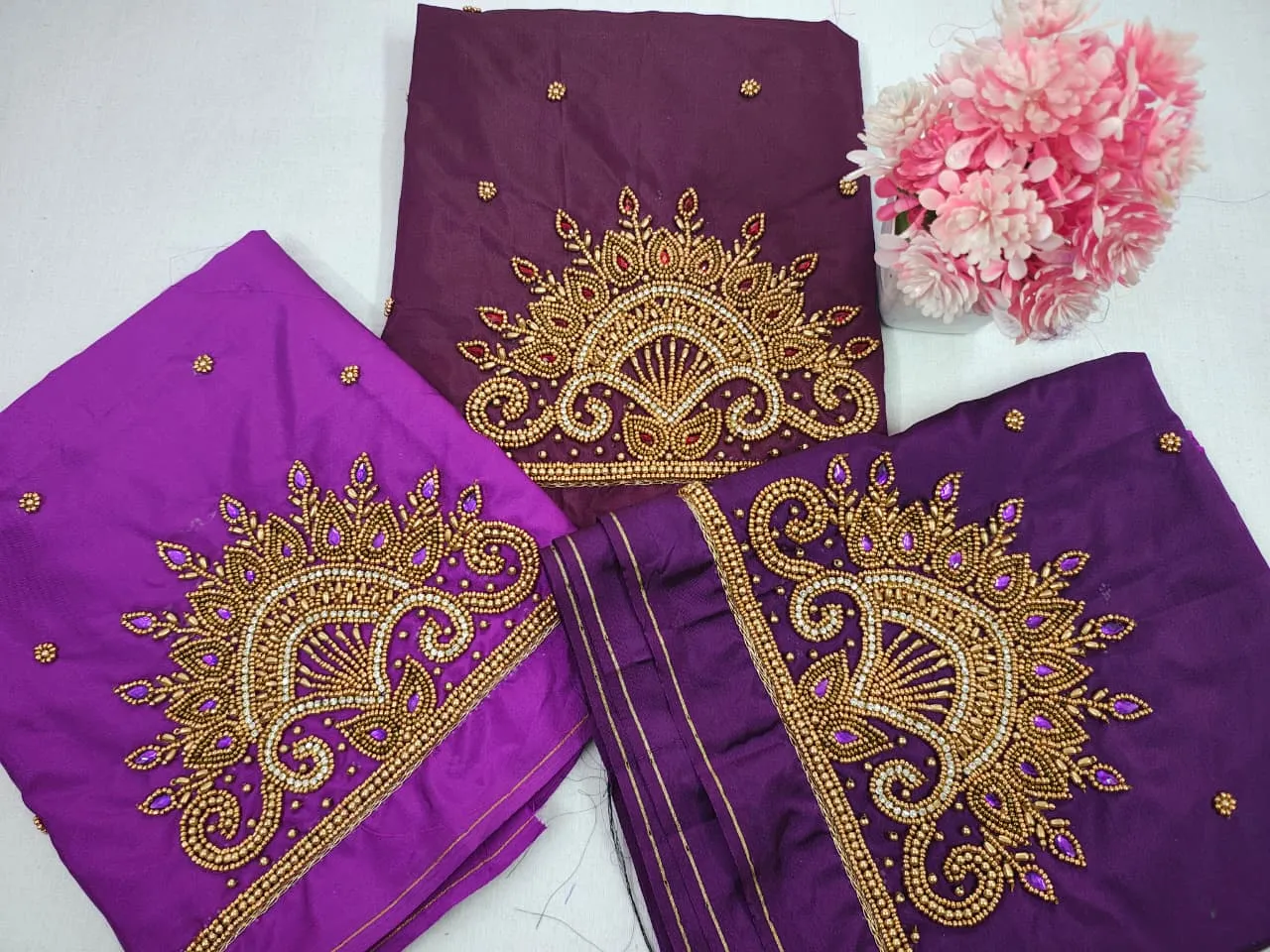 BudgetFriendly Aari Work Blouse Online Stunning Royal Blue Peacock Feather Design - Image 4