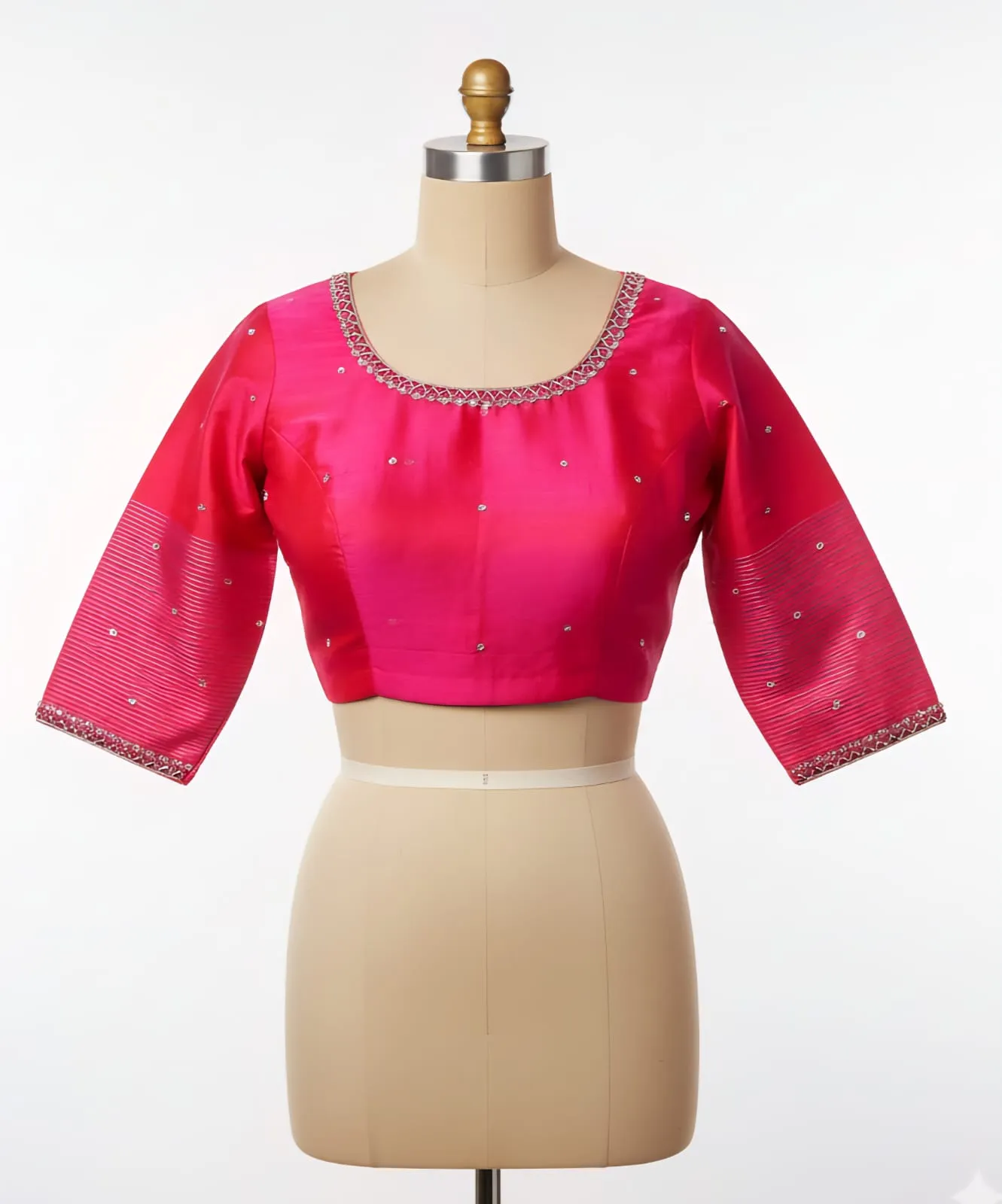 Chic Pink Maggam Work Blouse for All Occasions | Minimal Style  TailorMade Fit