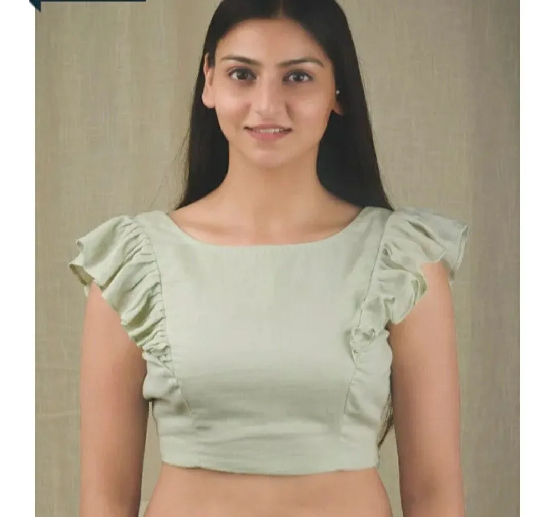 Everyday Luxury in Mint Green Trending Prince Cut Designer Blouse for Modern Women - Image 6