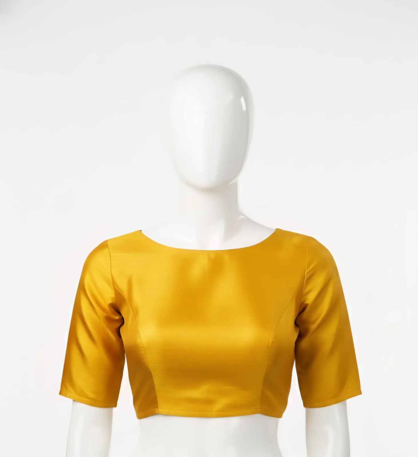 Exclusive Boat Neck Gold Fancy Blouse Custom Sizes Premium Look, Discount Offer - Image 5