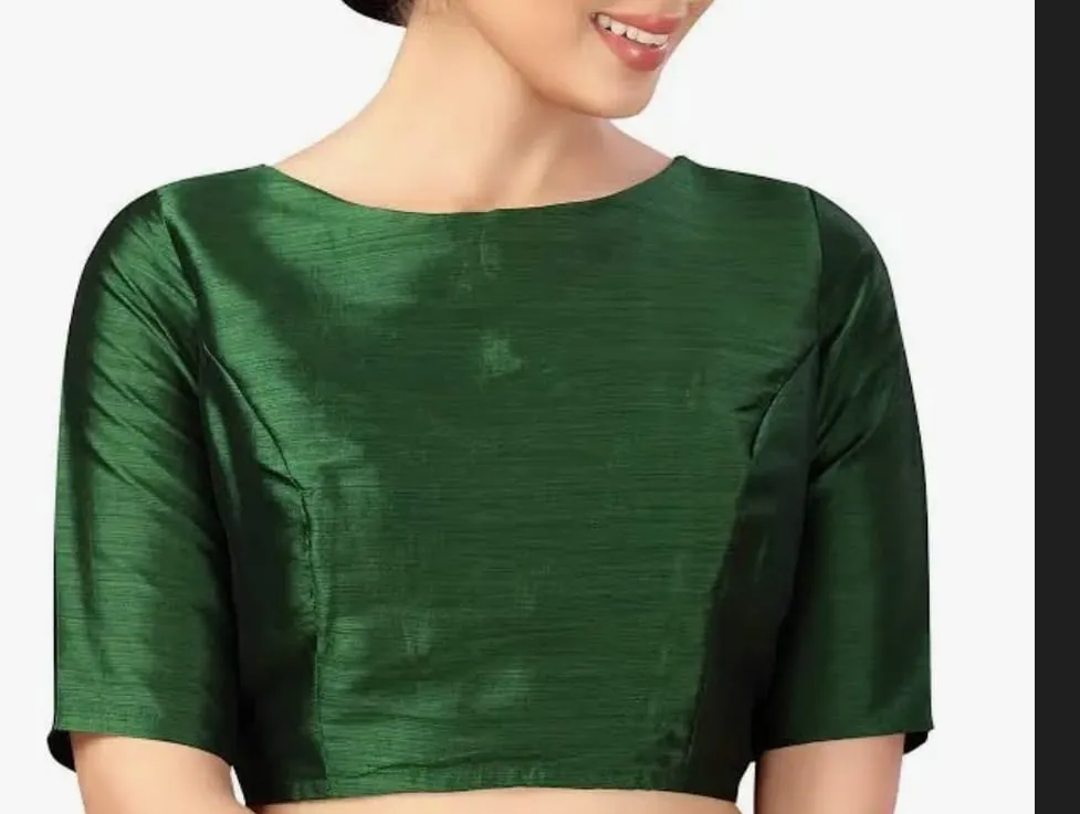 Exclusive Boat Neck Gold Fancy Blouse Custom Sizes Premium Look, Discount Offer - Image 9