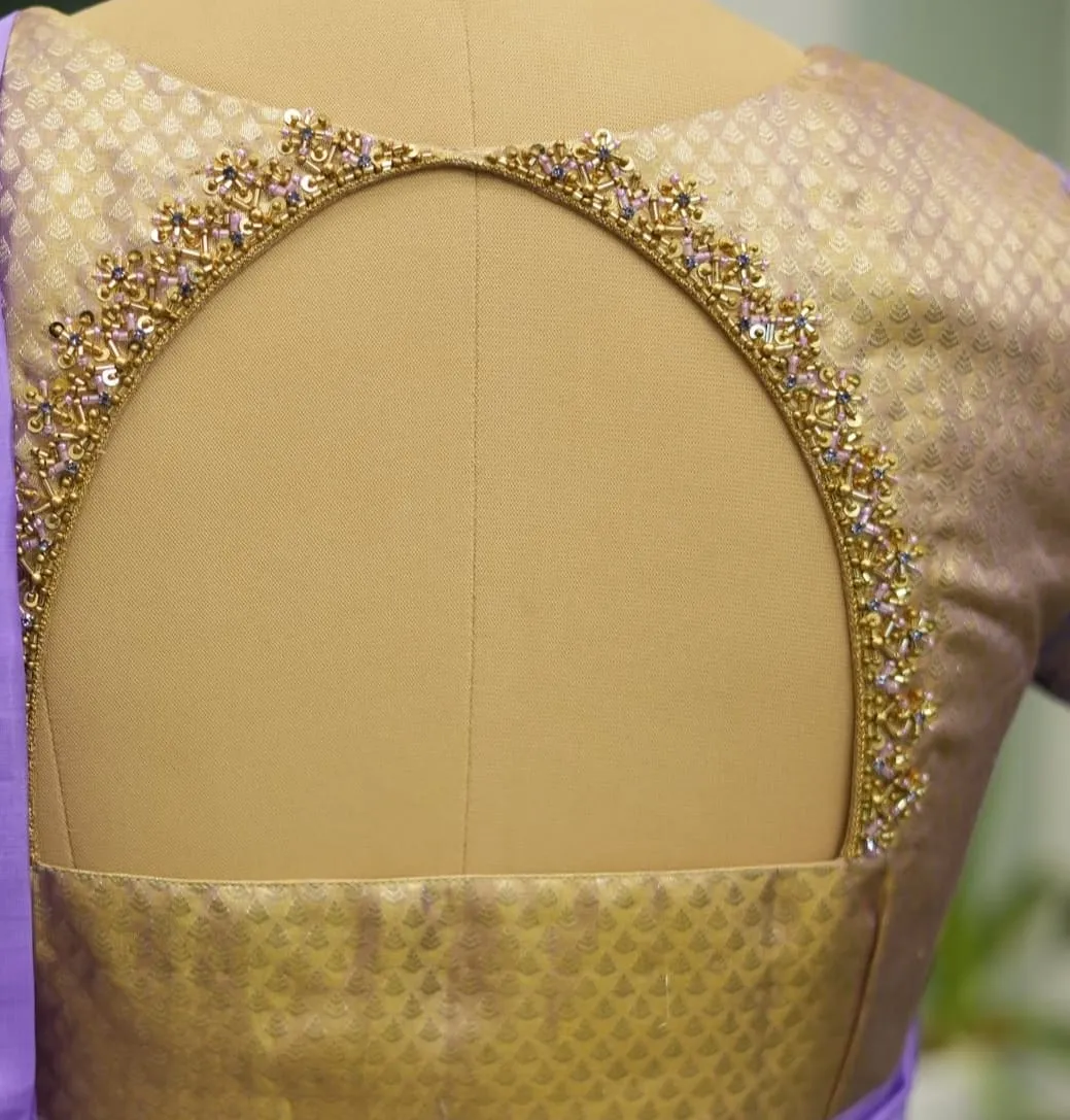 Exclusive Bridal Wedding Blouse with Heavy Gold Zardosi Maggam Embroidery  Custom Made Elegance