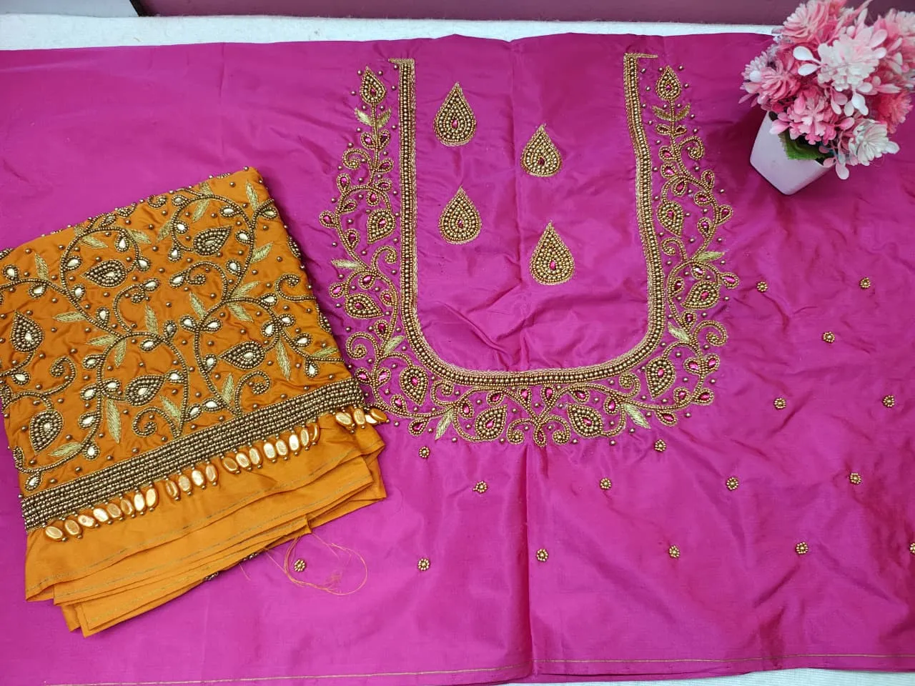 Exclusive Discount on Yellow Kodi Design Aari Work Blouse  Elegant Craftsmanship Under Budget